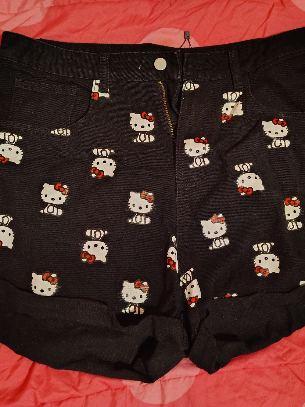SHEIN Black Hello Kitty Print Shorts